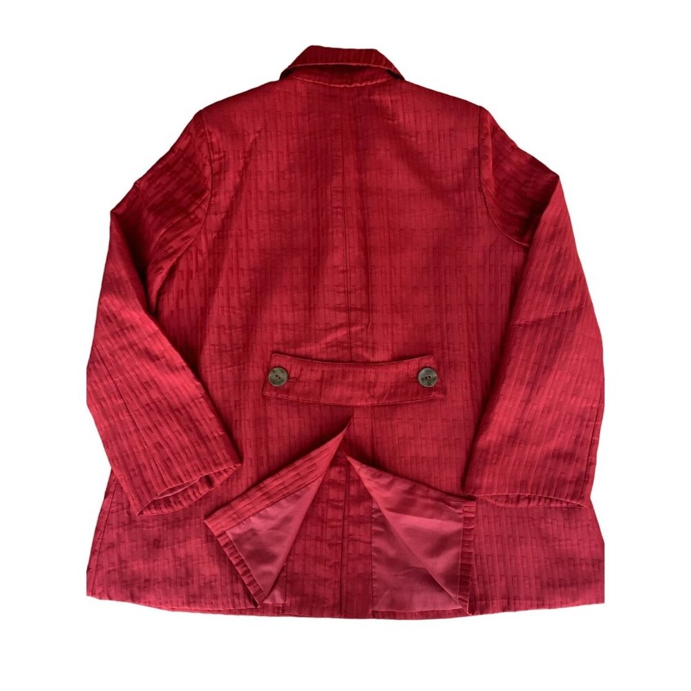 George Simonton Womens Red Textured Jacket Collared Front Pockets Medium - Picture 12 of 13